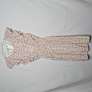 Lollipop floral ruffled scoop neck mini dress with pockets sz XS